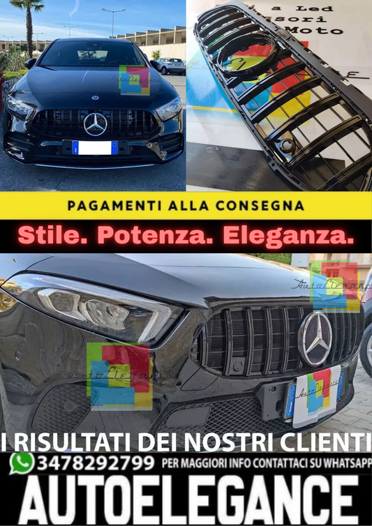 🔥GRIGLIA ADATTA PER CLASSE A W177 LOOK GT NERA SENZA CAMERA🔥