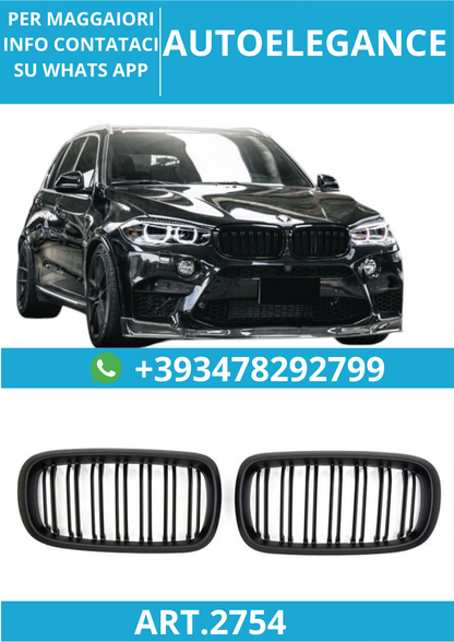 🔥ART.2754 Griglia Sportiva Doppia Lamella Nero Opaco per BMW X5 F15 / X6 F16🔥