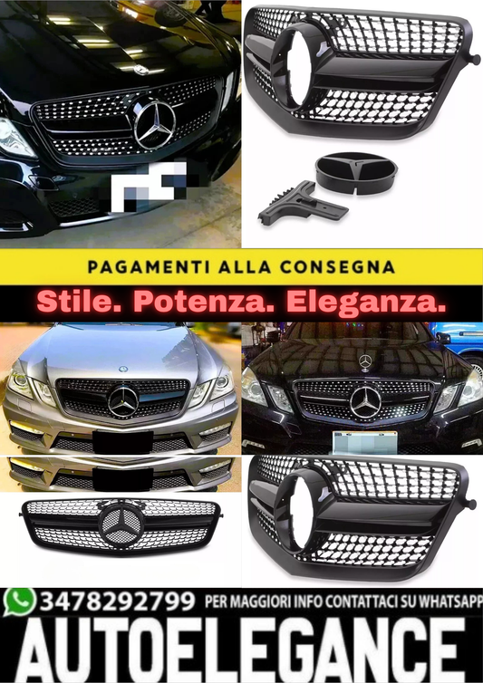 🔥Griglia stile AMG DIAMOND nera lucida per Mercedes Classe E W212 09-13🔥