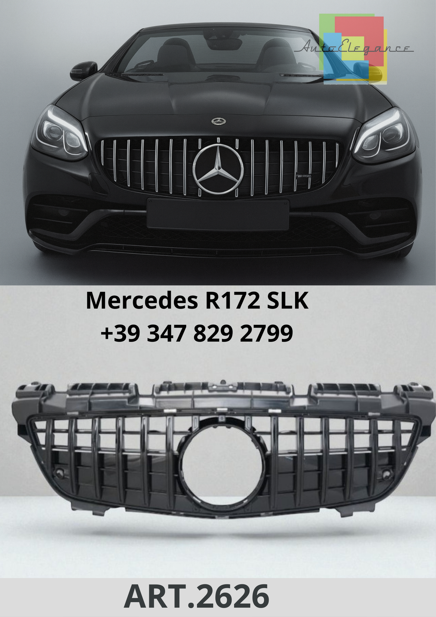 🔥ART.2626 Griglia Sport Panamericana GT Look per Mercedes R172 SLK(2011–2015)🔥