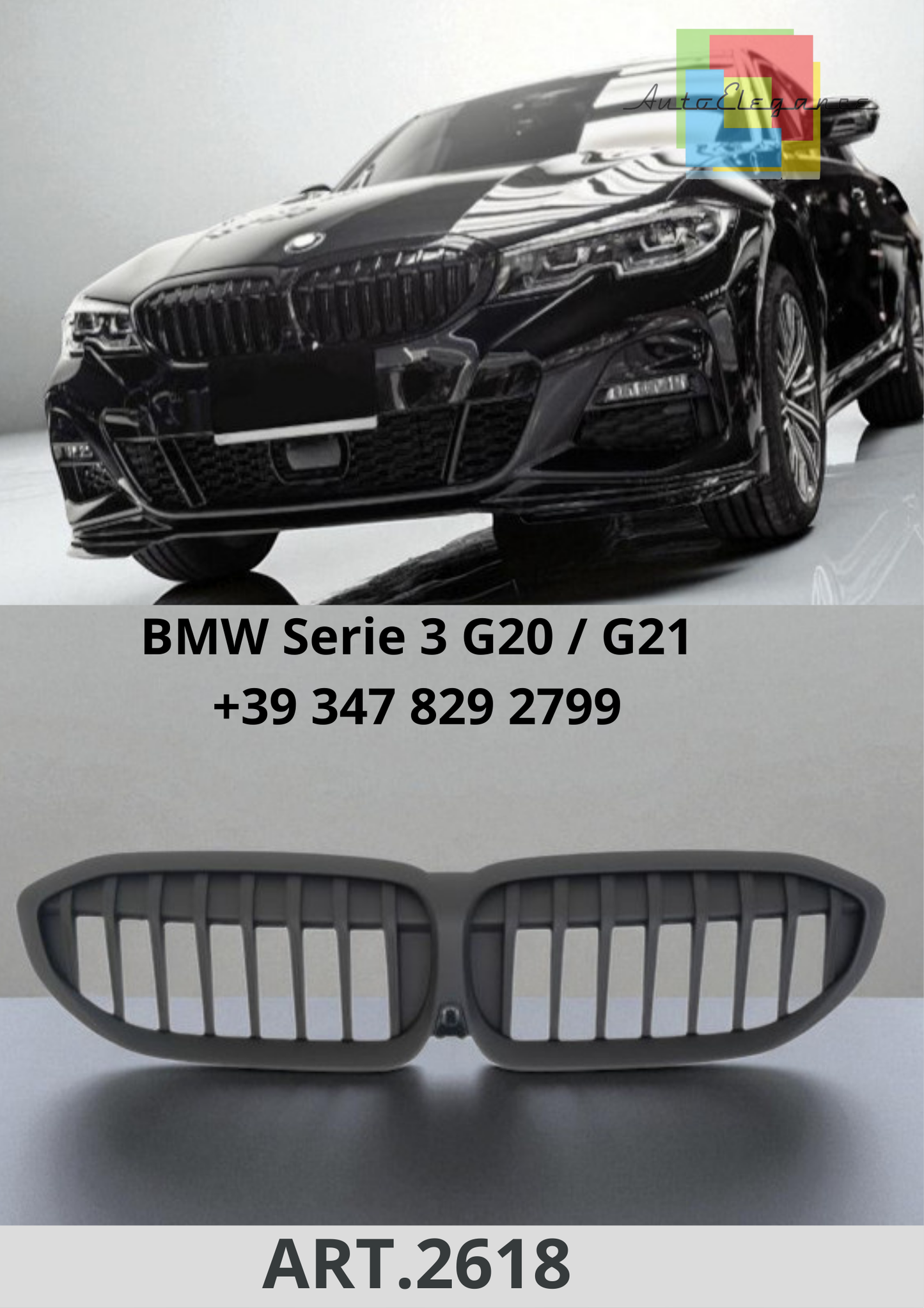🔥ART.2618 Calandra adatta per BMW Serie 3 G20 / G21 (2019-2022) 🔥