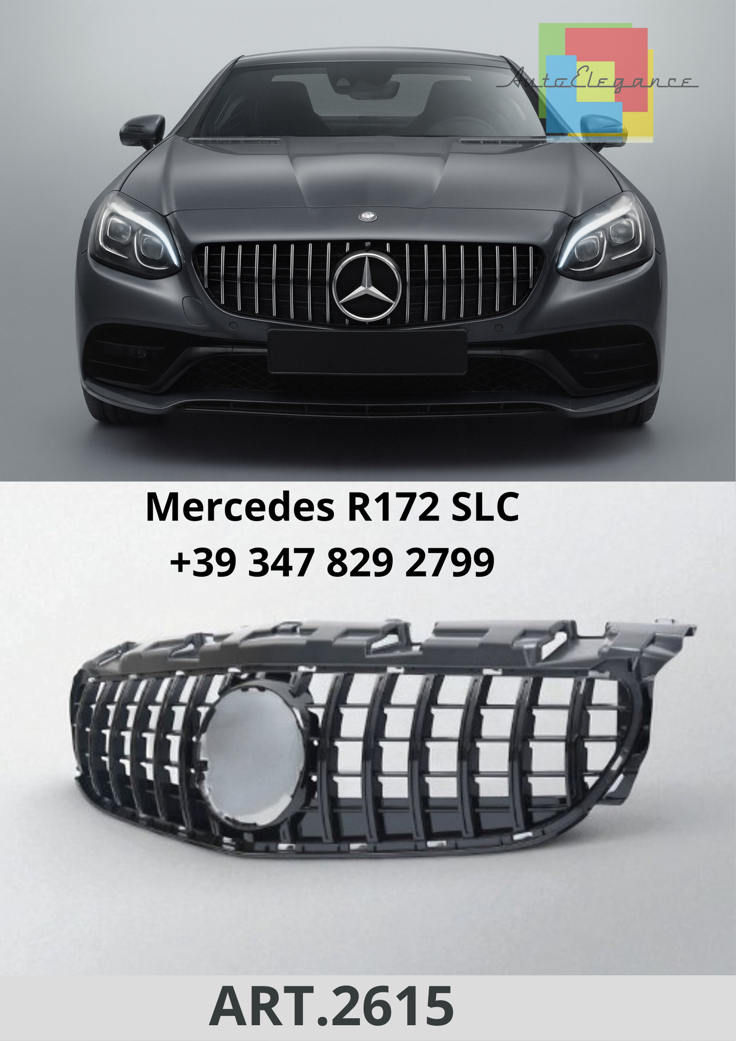 🔥ART.2615 Griglia Sport adatta per Mercedes R172 SLC 2016-2019 Panamericana  🔥
