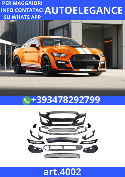 4002⚡Paraurti anteriore Shelby GT500 ADATTO PER Ford Mustang 6 Coupe Cabrio18-23