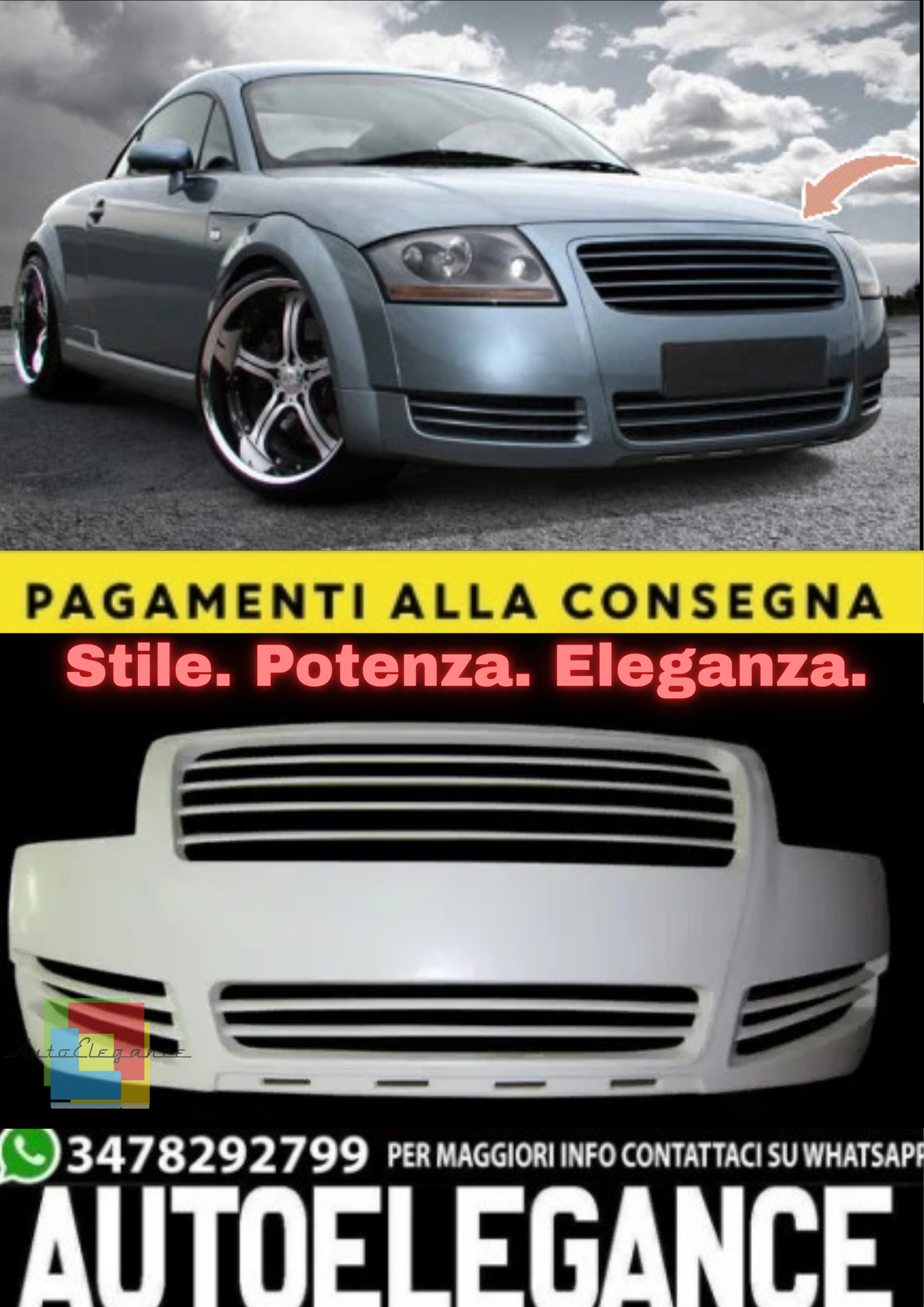 💫Paraurti Anteriore per Audi TT – Grembiule Anteriore – Front Bumper💫