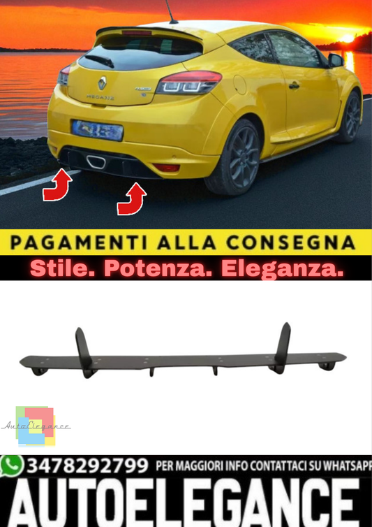 ✨Diffusore Posteriore in ABS Nero Lucido per Renault Mégane Mk3 RS (2009–2016) ✨