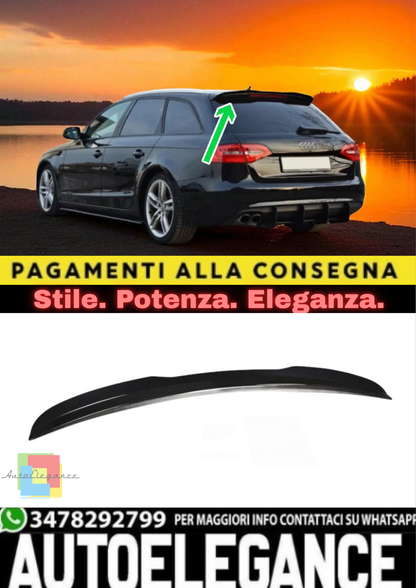 ✨Spoiler Posteriore / Prolunga Tappo in ABS Nero Lucido per Audi A4 B8 Avant ✨