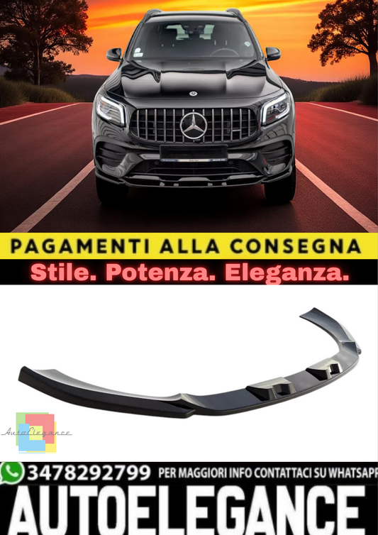 🔥Splitter Anteriore V1 in ABS Nero Lucido per Mercedes-AMG GLB 35 X247🔥