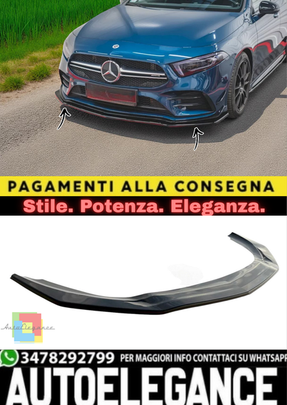 🔥Sdoppiatore Anteriore V1 in ABS Nero Lucido per Mercedes A35 AMG W177🔥