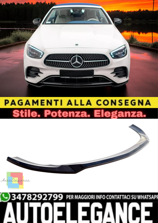 🔥Splitter Anteriore V1 in ABS Nero Lucido per Mercedes E53 AMG W213🔥