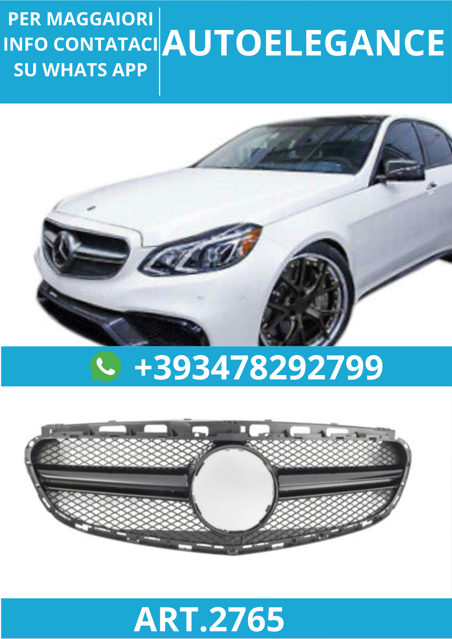 🔥ART.2765 Griglia Sport adatta per Mercedes W212 Classe E 2013-2016 Restyling🔥