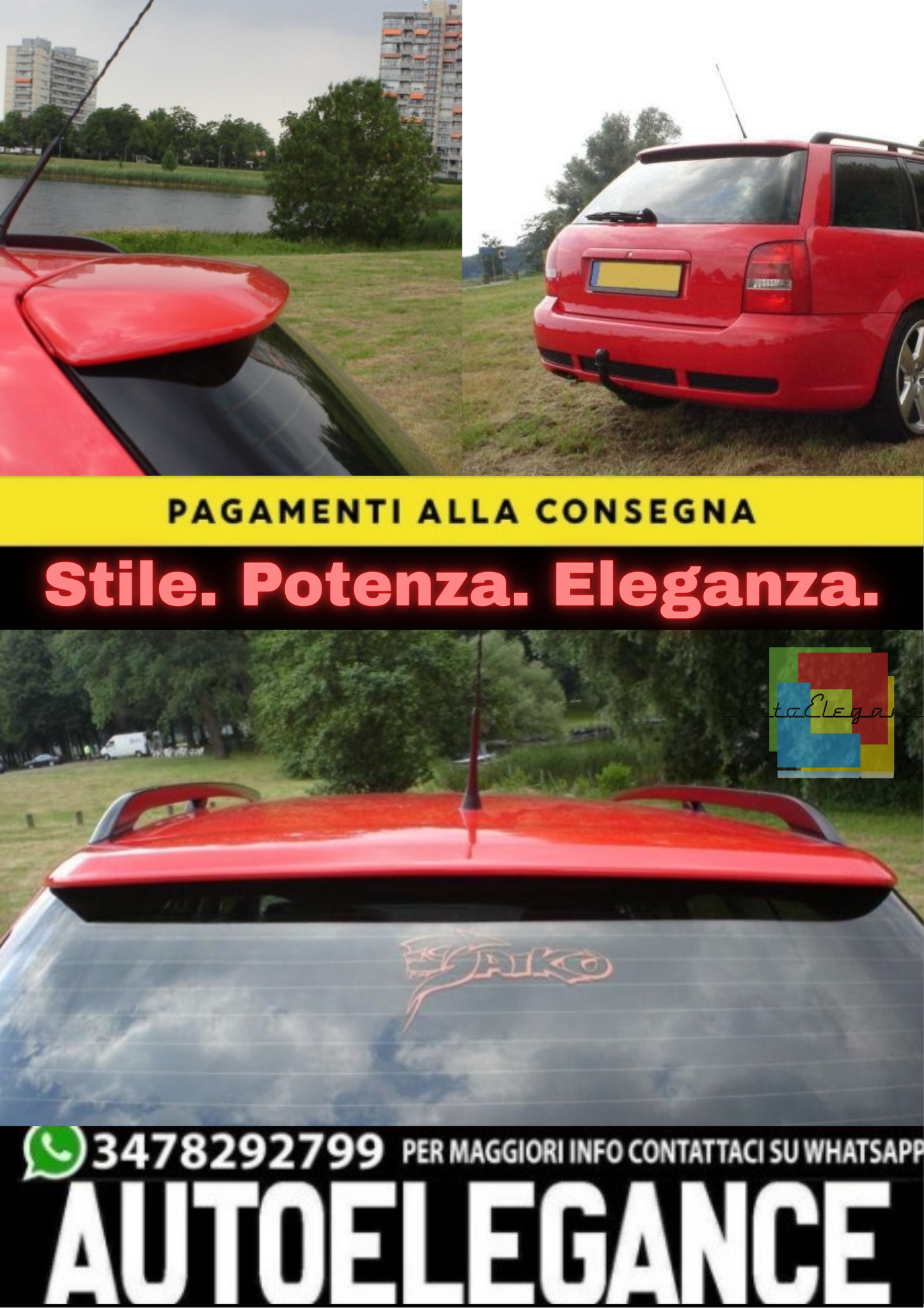 🔥SPOILER SOPRA VETRO ADATTO PER AUDI A4 B5 AVANT🔥