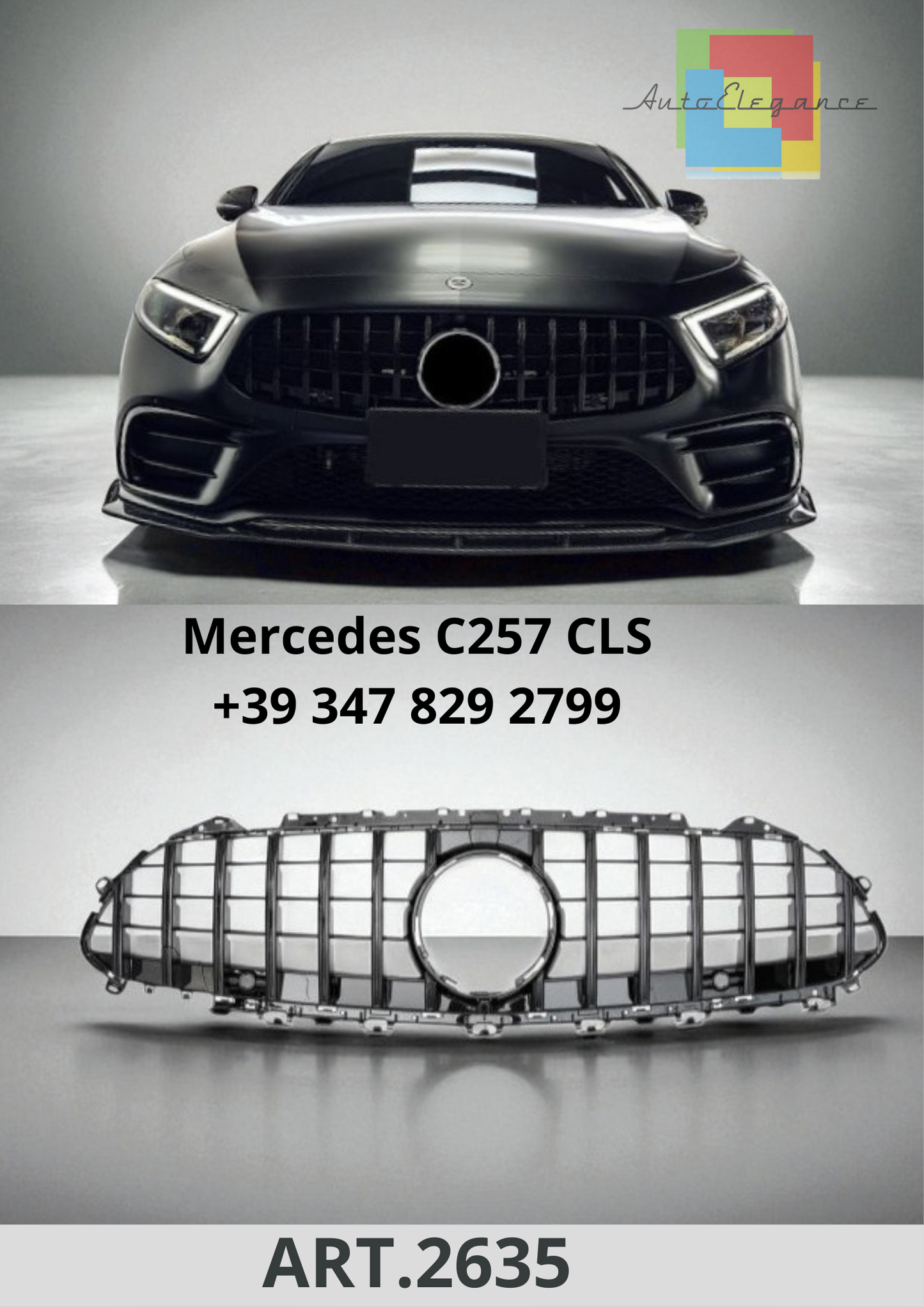 🔥ART.2635 Griglia Sport Panamericana GT Look per Mercedes C257 CLS🔥