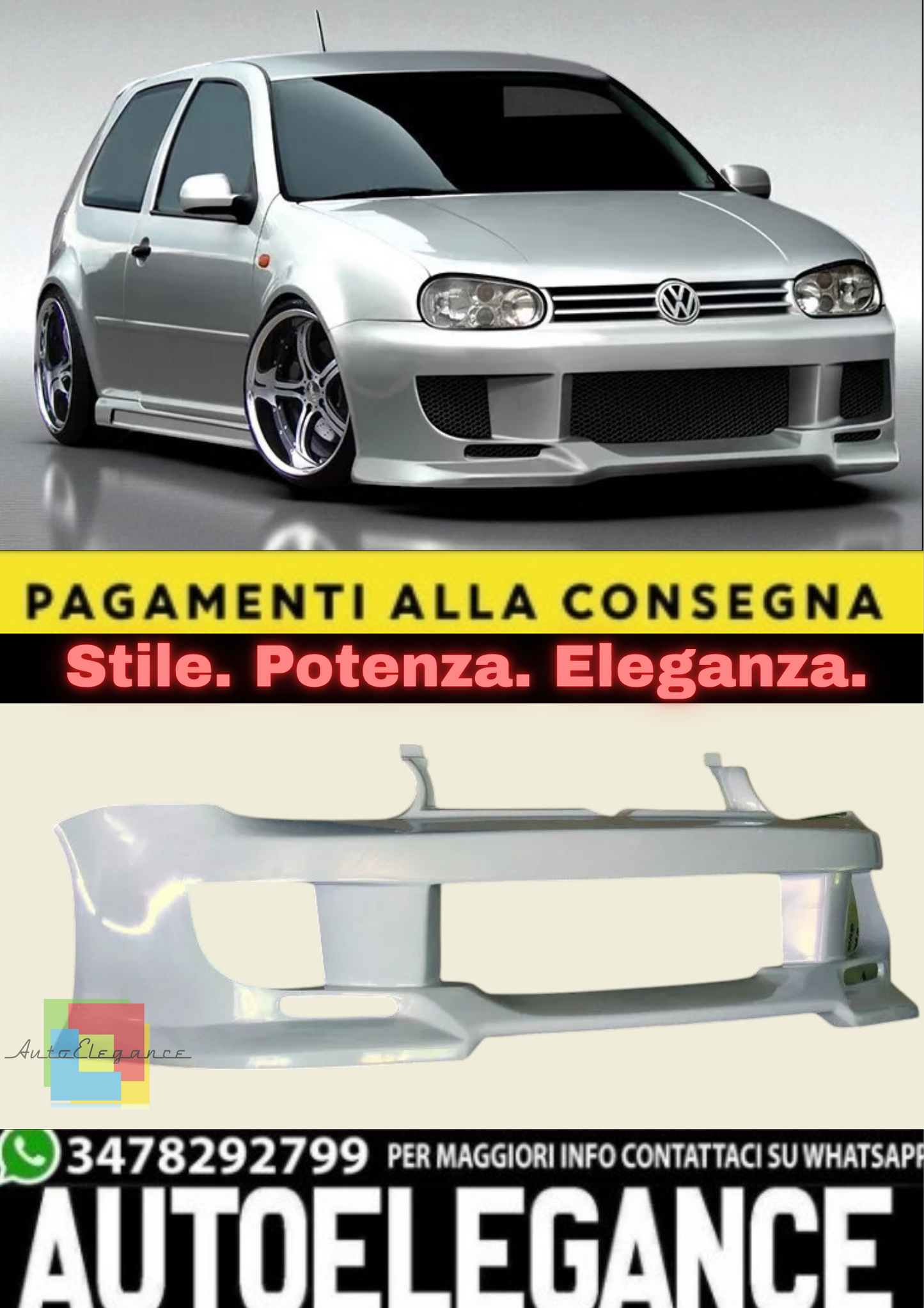 💫Paraurti Anteriore per VW Golf 4 (1997–2003) – Ricambio Tuning Sportivo 💫