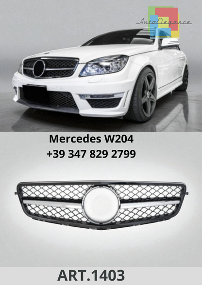 🔥ART.1403 GRIGLIA CLASS Calandra Sport Nero Cromato per Mercedes W204 / S204🔥