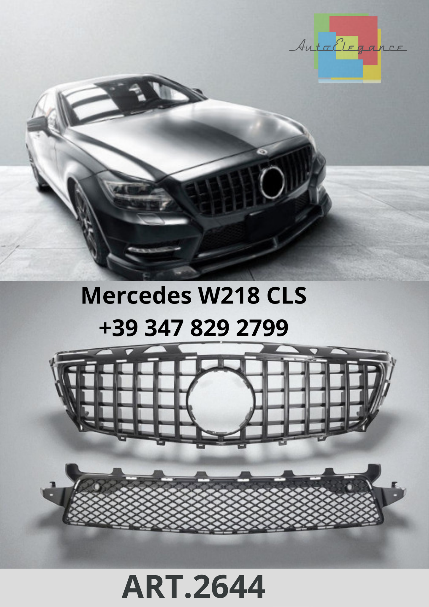 🔥ART.2644 Griglia Sport Panamericana Look per Mercedes W218 CLS (2011–2014)🔥