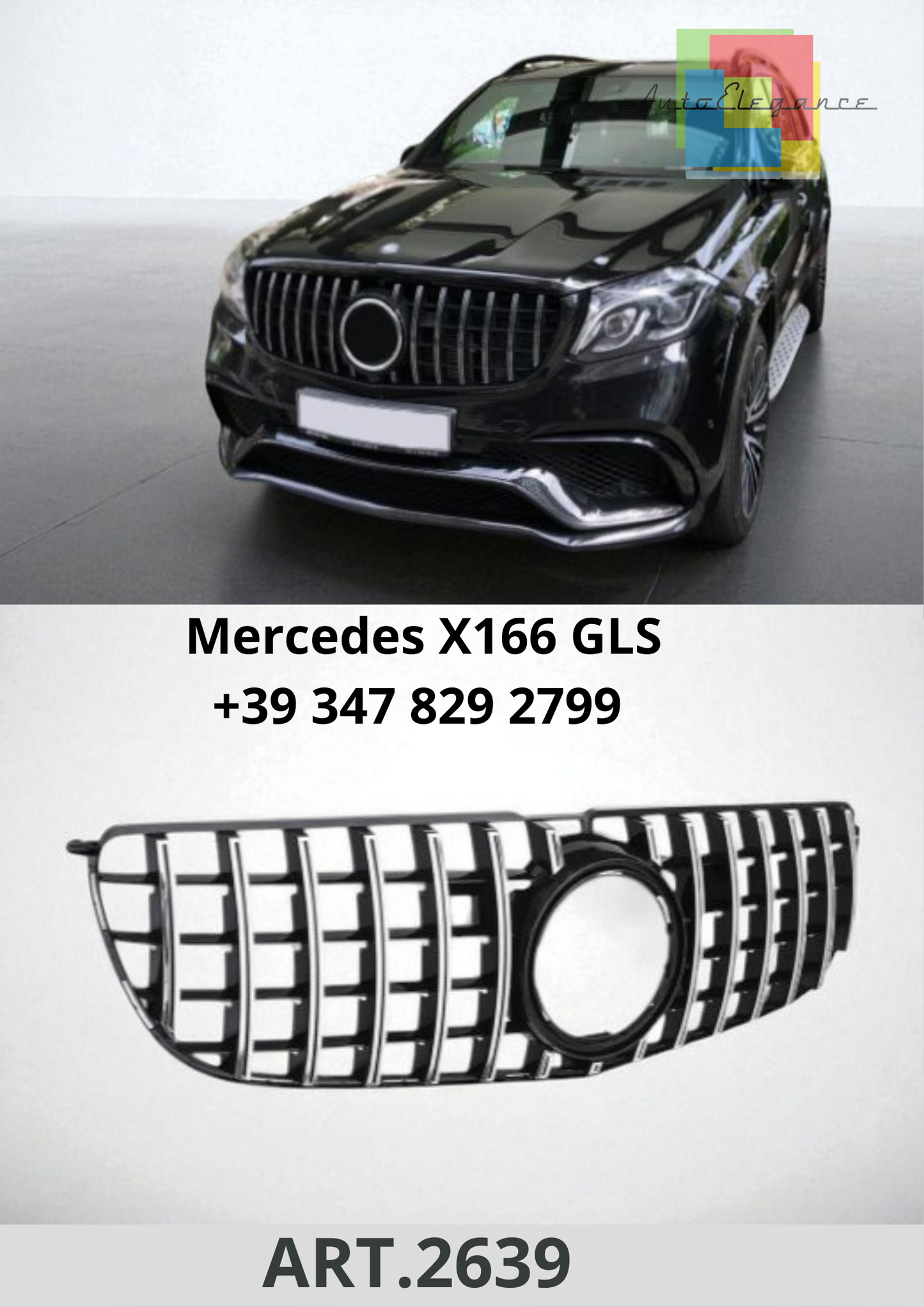 🔥ART.2639 Calandra Sport Panamericana GT Look per Mercedes X166 GLS (2016+)🔥