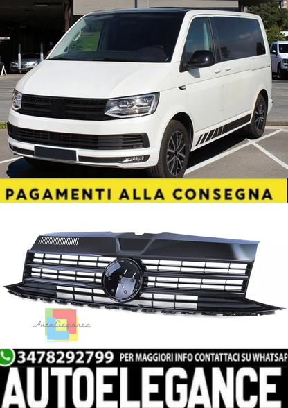 💫Griglia Anteriore Nero Lucido per VW T6 Bus / Transporter 2015–2019💫
