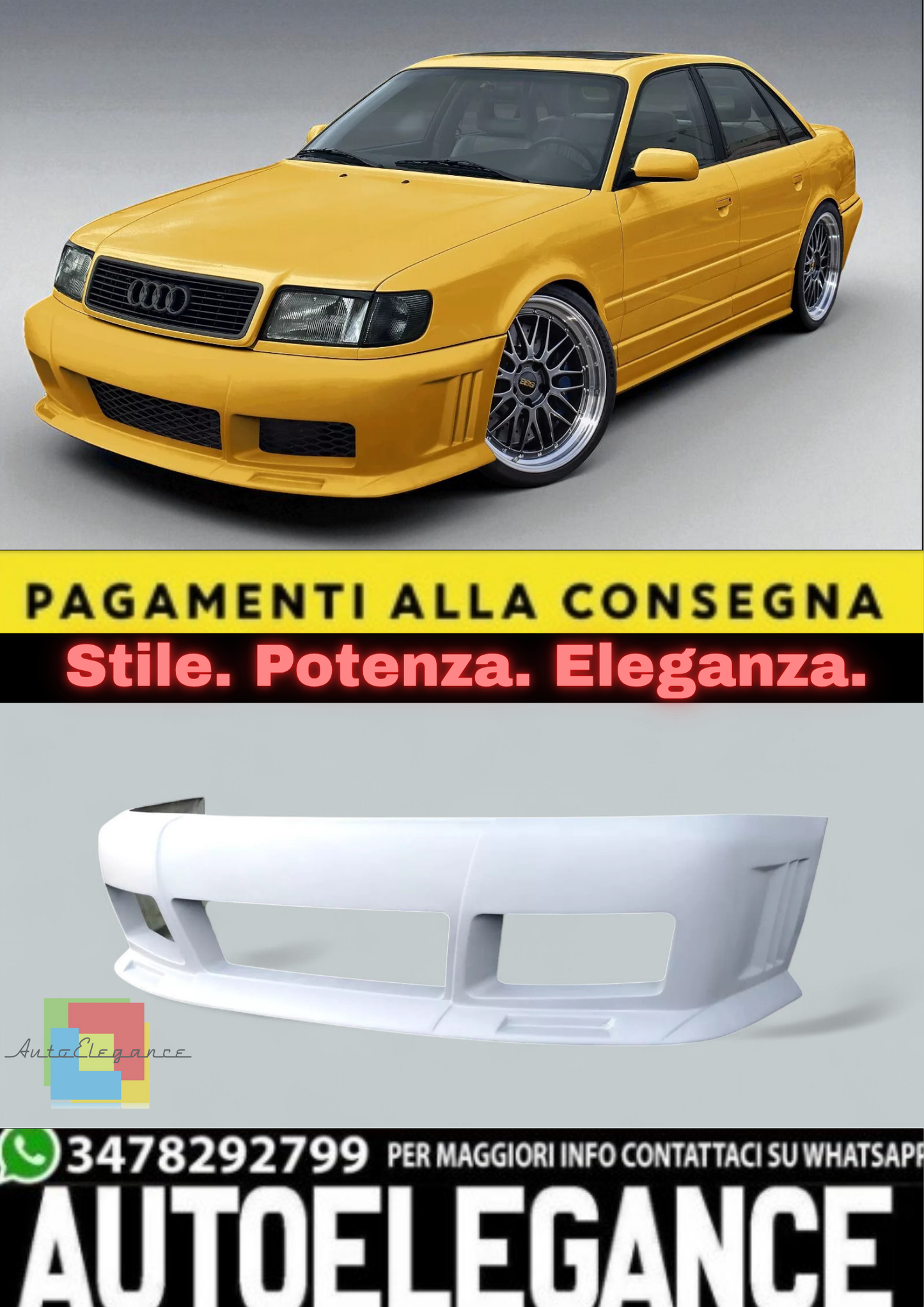 💫 Paraurti Anteriore per Audi A6 C4 (1994–1997) – Ricambio Aftermarket in ABS💫