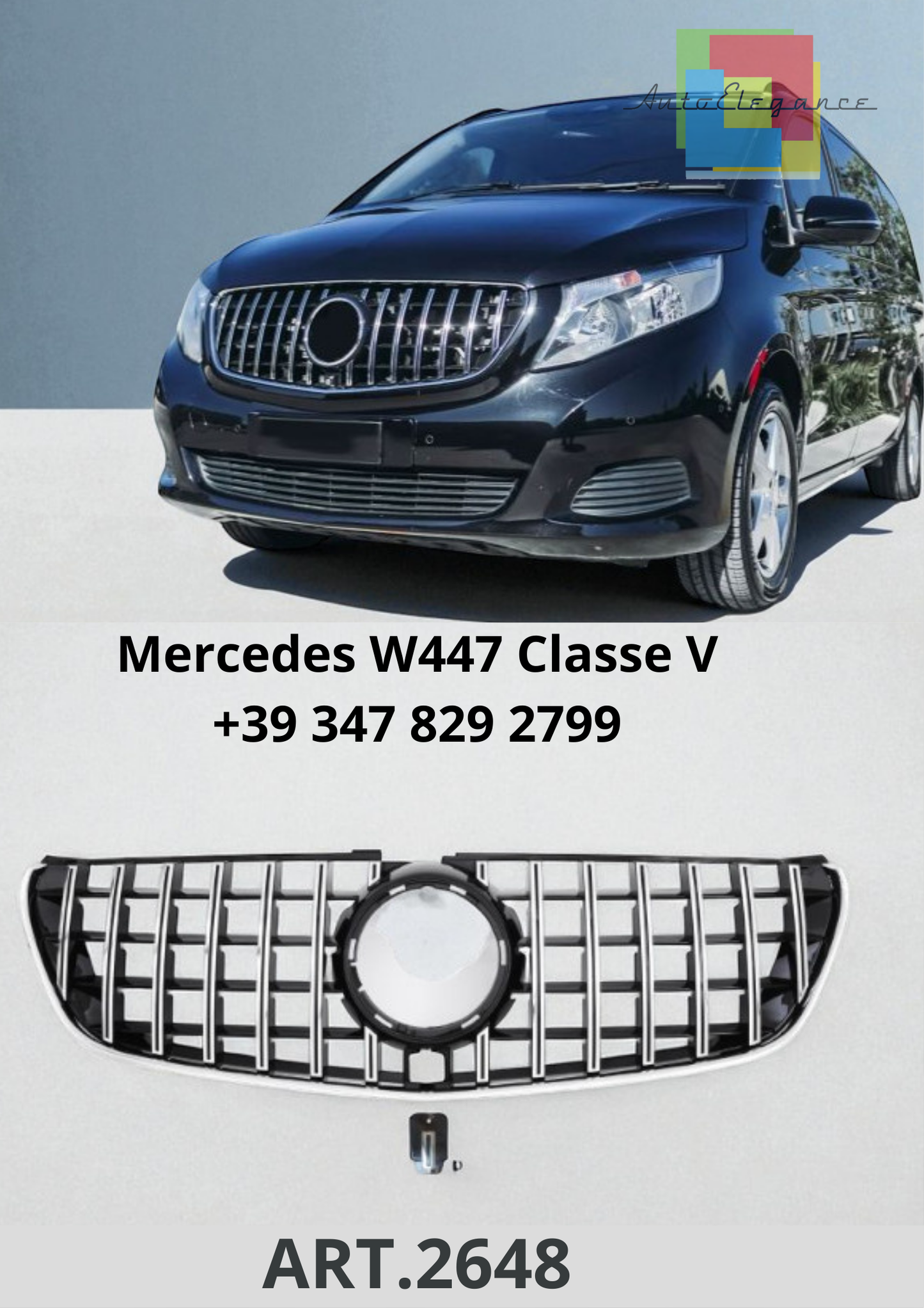 🔥ART.2648 Griglia Sport adatta per Mercedes W447 Classe V 360° Panamericana 🔥