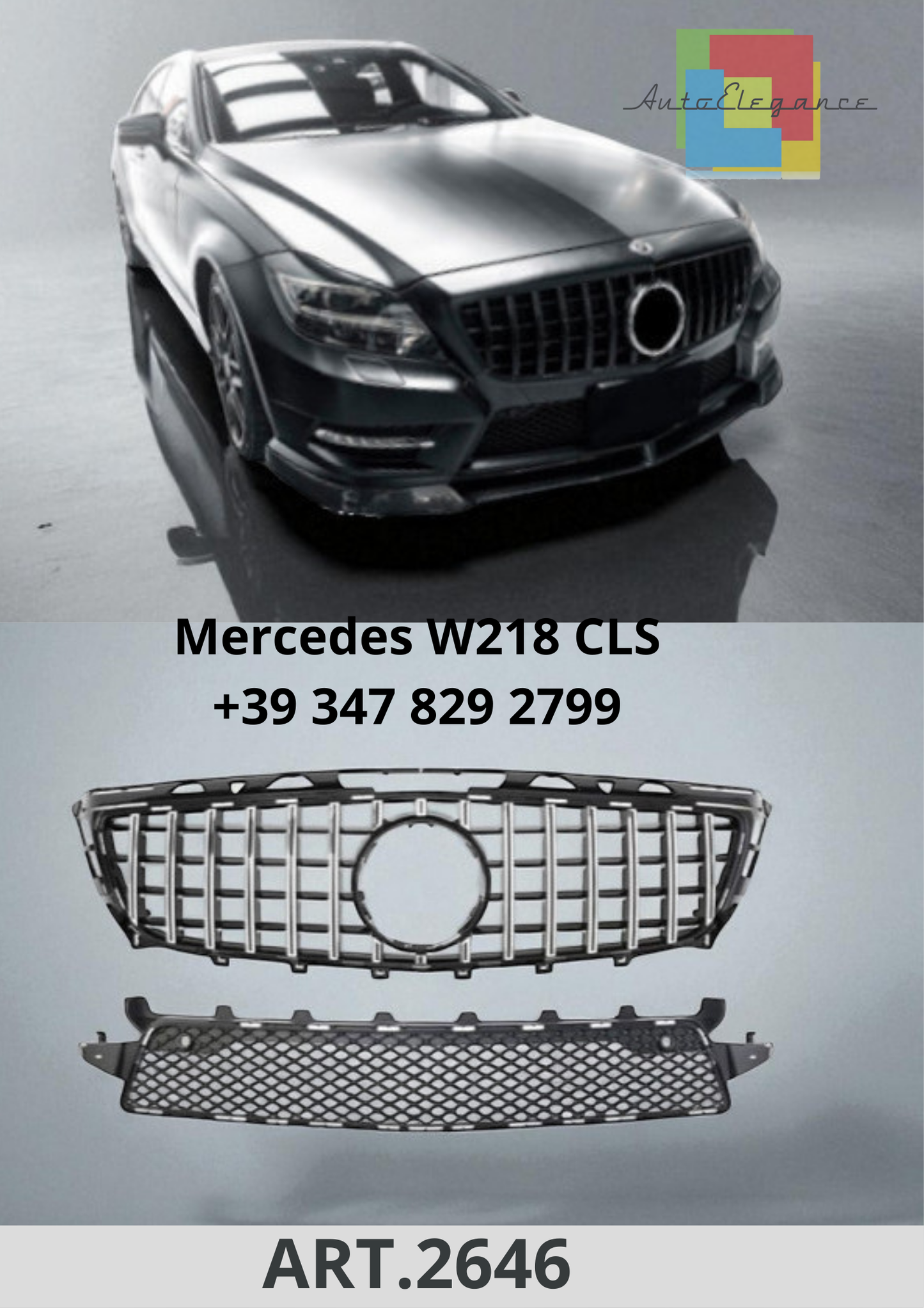 🔥ART.2646 Griglia Sport adatta per Mercedes W218 CLS 2011–2014 Panamericana  🔥