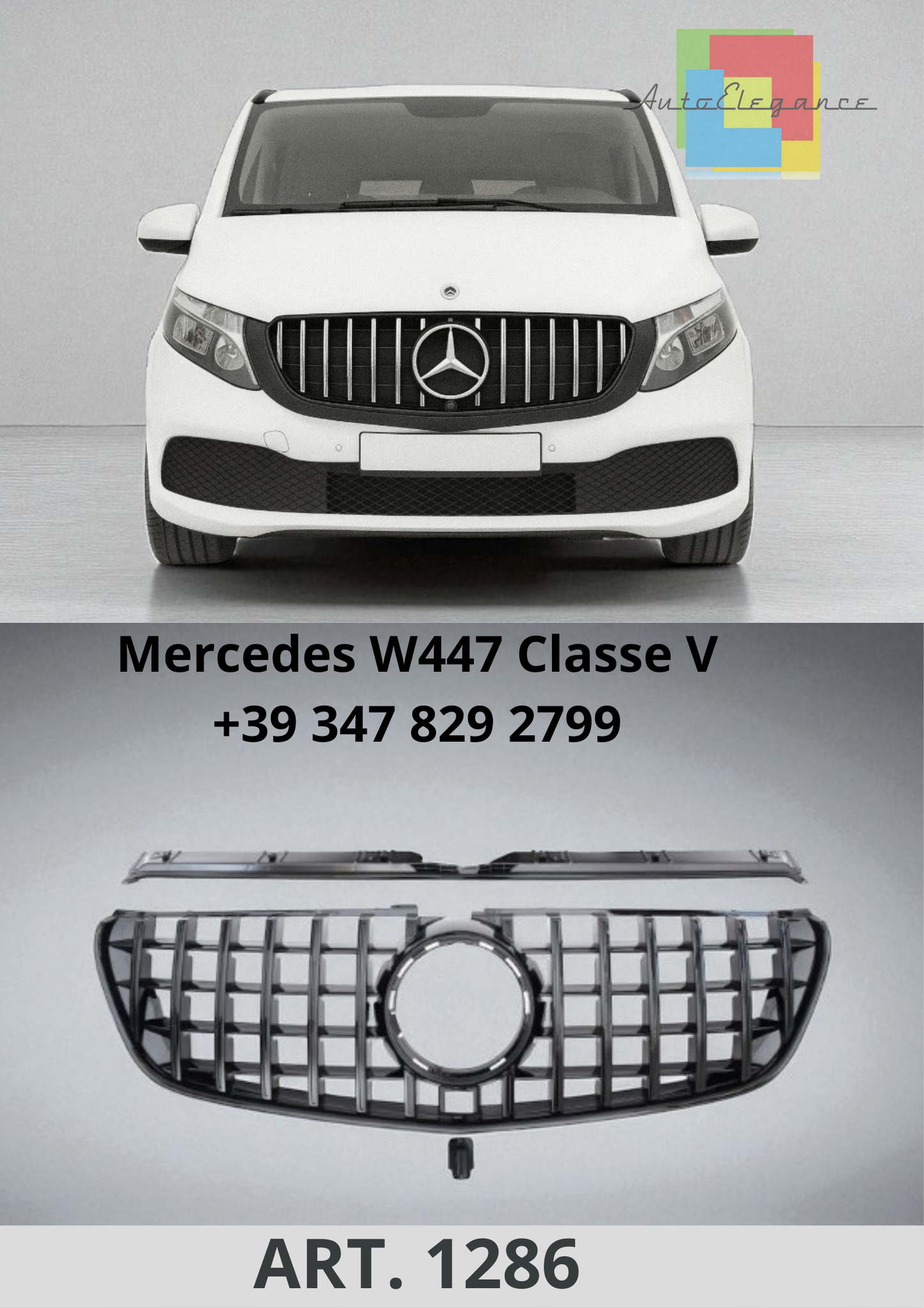 🔥ART. 1286 Griglia Sport adatta per Mercedes W447 Classe V con 360° 🔥