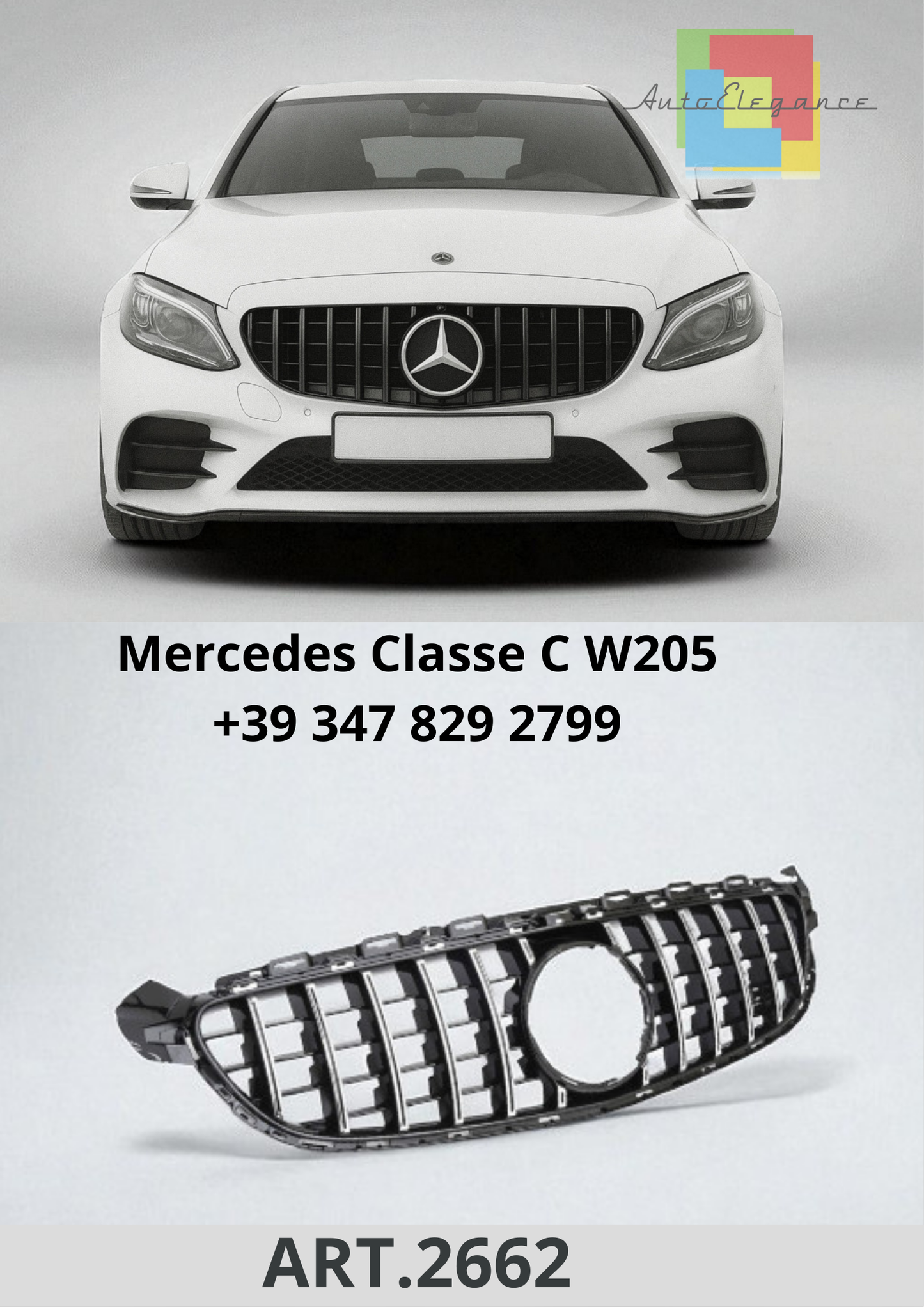 🔥ART.2662 Griglia Sport adatta per Mercedes W205 C63 AMG GT PANAMERICANA🔥