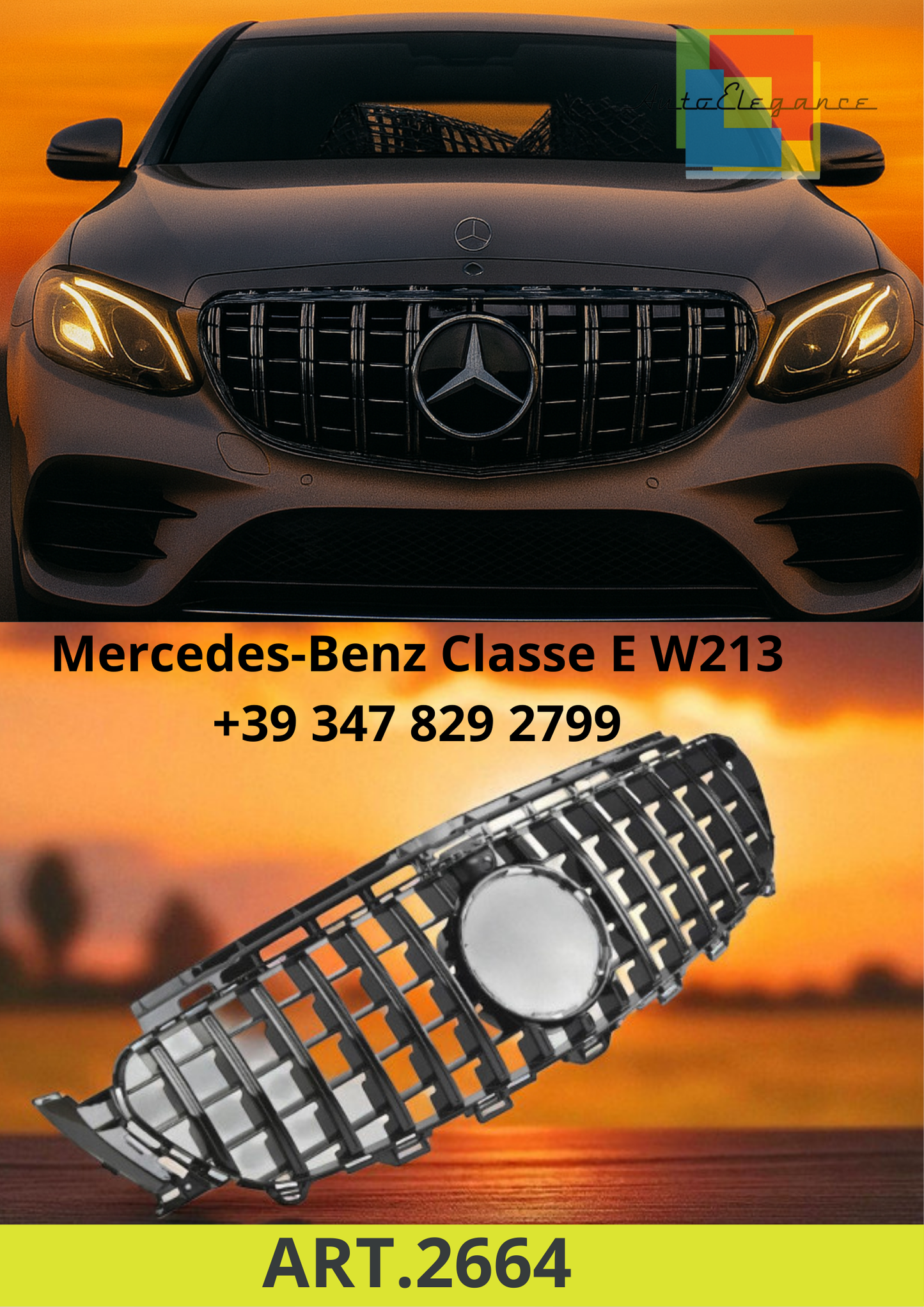🔥ART.2664 Griglia Sport adatta per Mercedes W213 C238 PANAMERICANA LOOK🔥