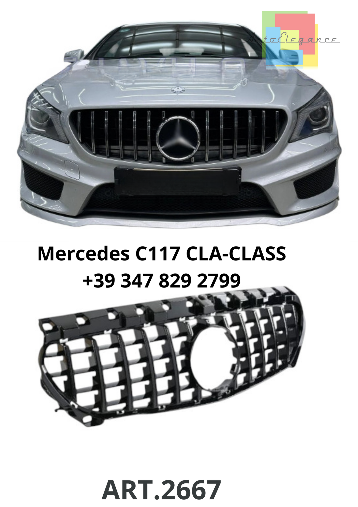 🔥ART.2667 Sport Grille for Mercedes C117 CLA-Class🔥