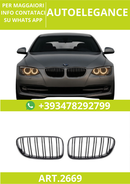 🔥ART.2669 Griglia Sportiva Doppia Lamella Nero Lucido per BMW Serie 3 E92 🔥