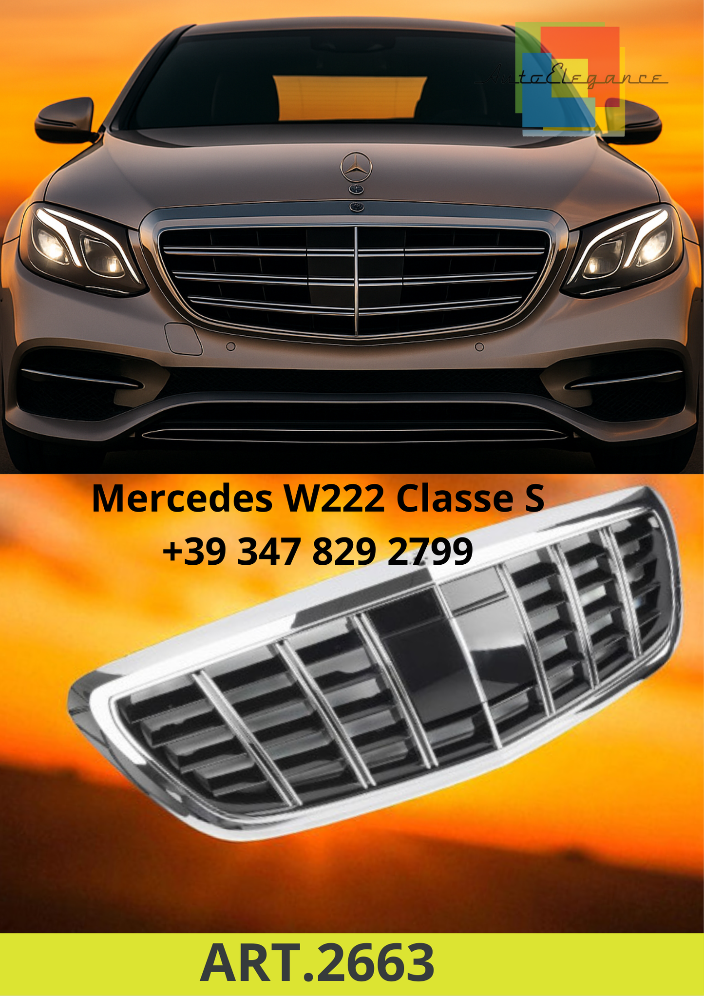 🔥ART.2663 Sport Griglia adatto per Mercedes W222 Classe S🔥