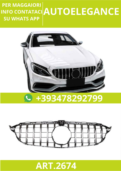 🔥ART.2674 Griglia Sport Panamericana GT Look 360° per Mercedes Classe C W205 🔥