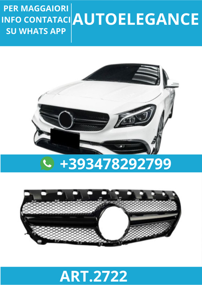 🔥ART.2722 Griglia Sportiva Tutta Nera per Mercedes C117 Classe CLA 🔥