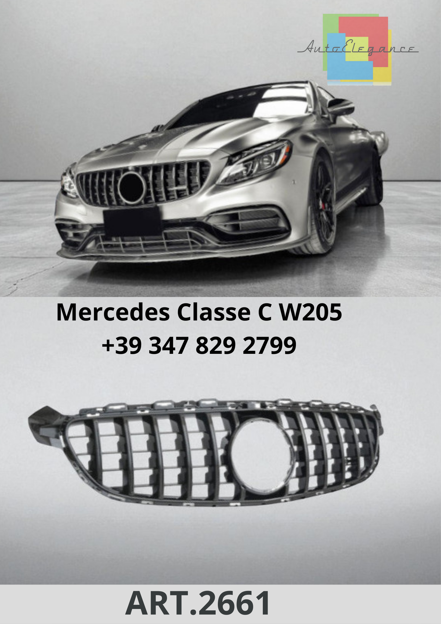 🔥ART.2661 Griglia Sport adatto per Mercedes W205 C63 AMG – Panamericana GT 🔥