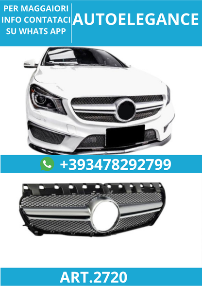 🔥ART.2720 Griglia Sportiva Silver per Mercedes C117 Classe CLA 🔥