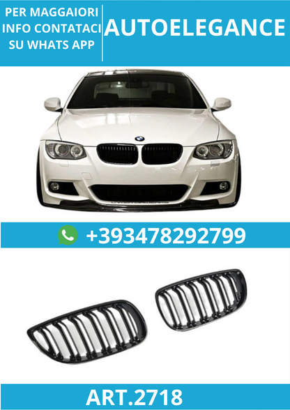 🔥ART.2718 Griglia Sportiva Doppia Lamella Nero Lucido per BMW E92 / E93🔥