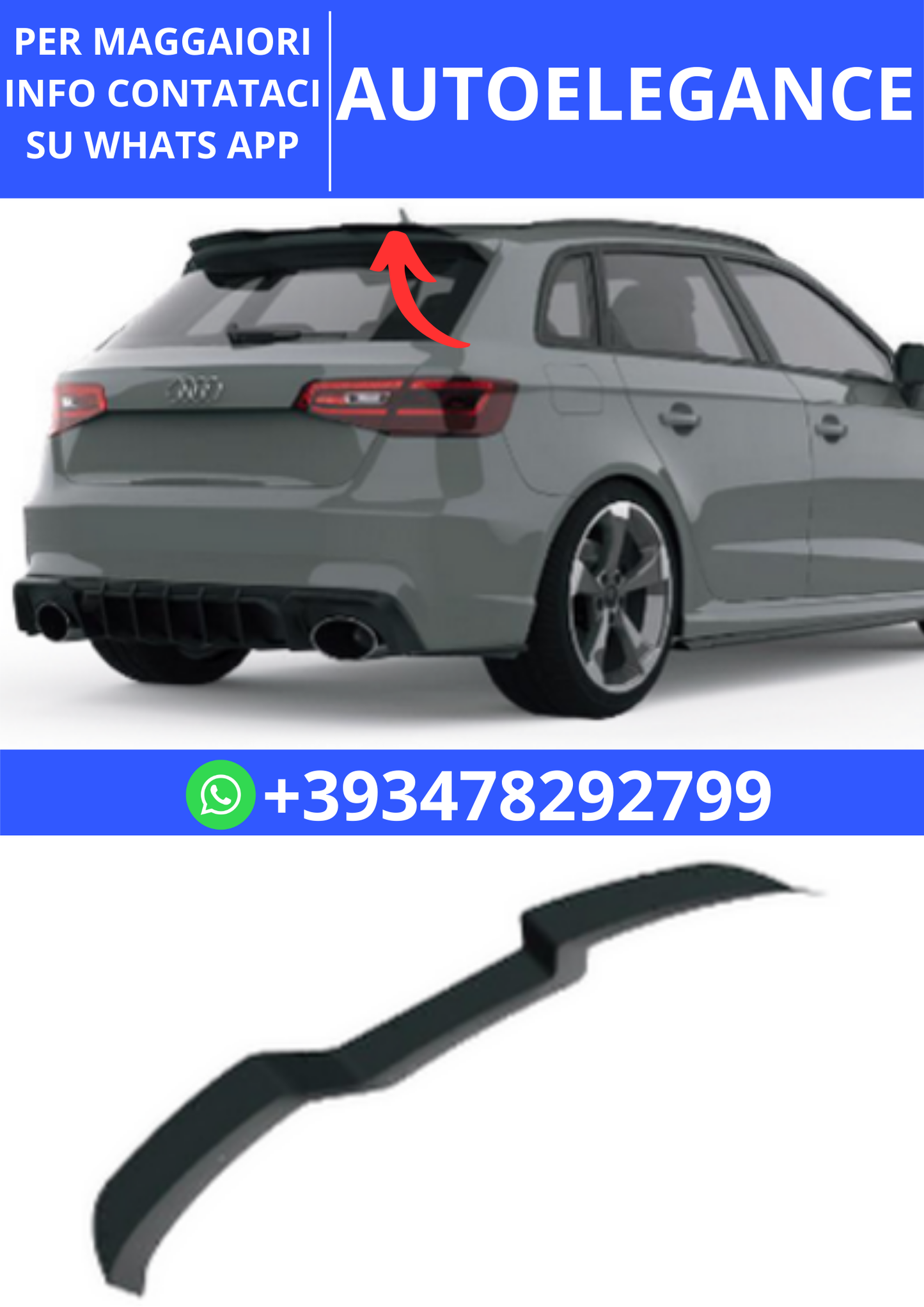 💫ART.2336 SPOILER RS3 8V SPORTBACK 2015 - 2016💫