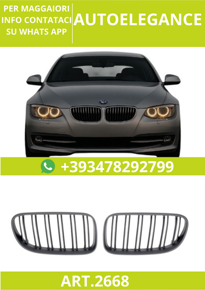 🔥ART.2668 Griglia Sport Doppia Lamella Piatta Nera per BMW E92 E93 (2010–2013🔥