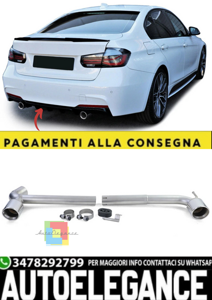 💫Conversione Duplex Terminale di Scarico Look Sportivo per BMW Serie 3 F30💫