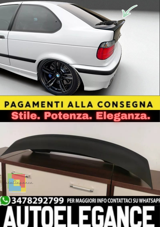 💫Spoiler Posteriore Ducktail in ABS Nero per BMW E36 Compact – Stile Sportivo💫