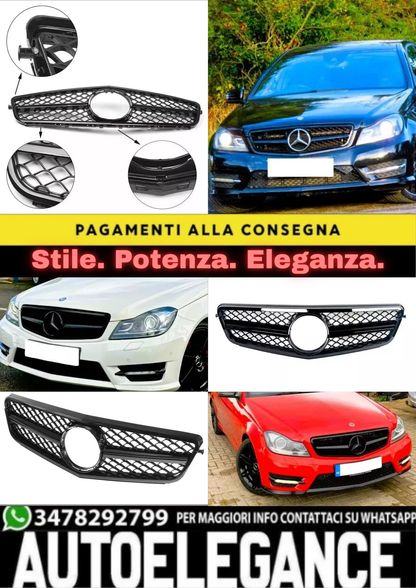 ✨Griglia stile AMG nera lucida per Mercedes Classe C W204 C204 S204 07-14✨
