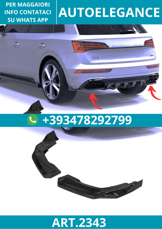 2343 ⭐Splitter laterale diffusore adatto per Audi Q5 S-Line SUV Mk2 Flift 20–24⭐