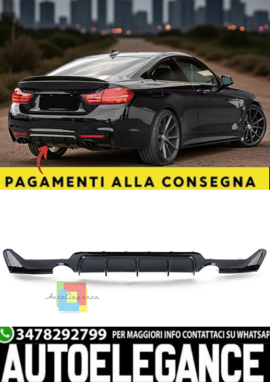 💫Diffusore Posteriore Nero Lucido + Terminale di Scarico 440i per BMW Serie 4💫