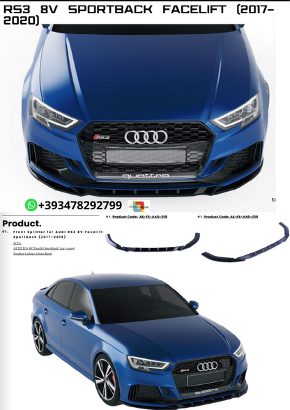 Bodykit adatto per Audi RS3 8V Sportback Facelift 2017-2020
