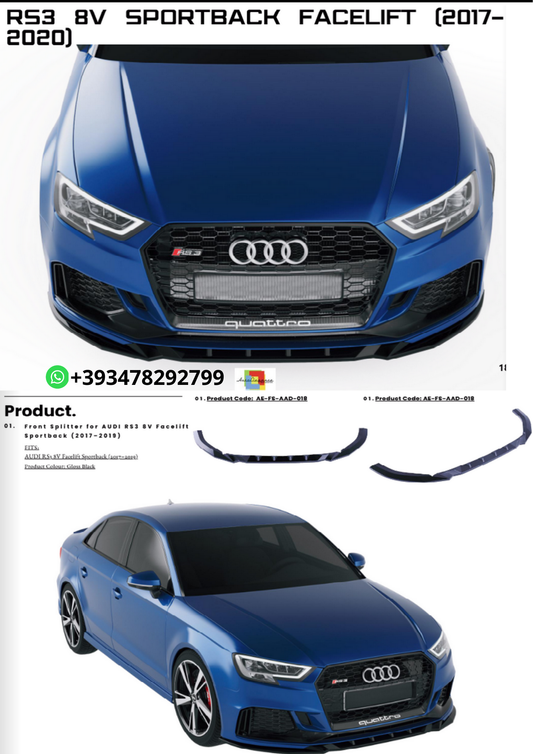 Bodykit adatto per Audi RS3 8V Sportback Facelift 2017-2020