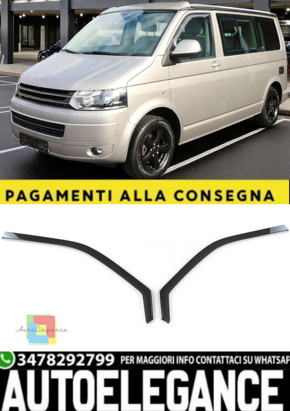💫Parabrezza Deflettore Pioggia Nero Fumé per VW Bus T5 T6 (dal 2003 in poi) 💫