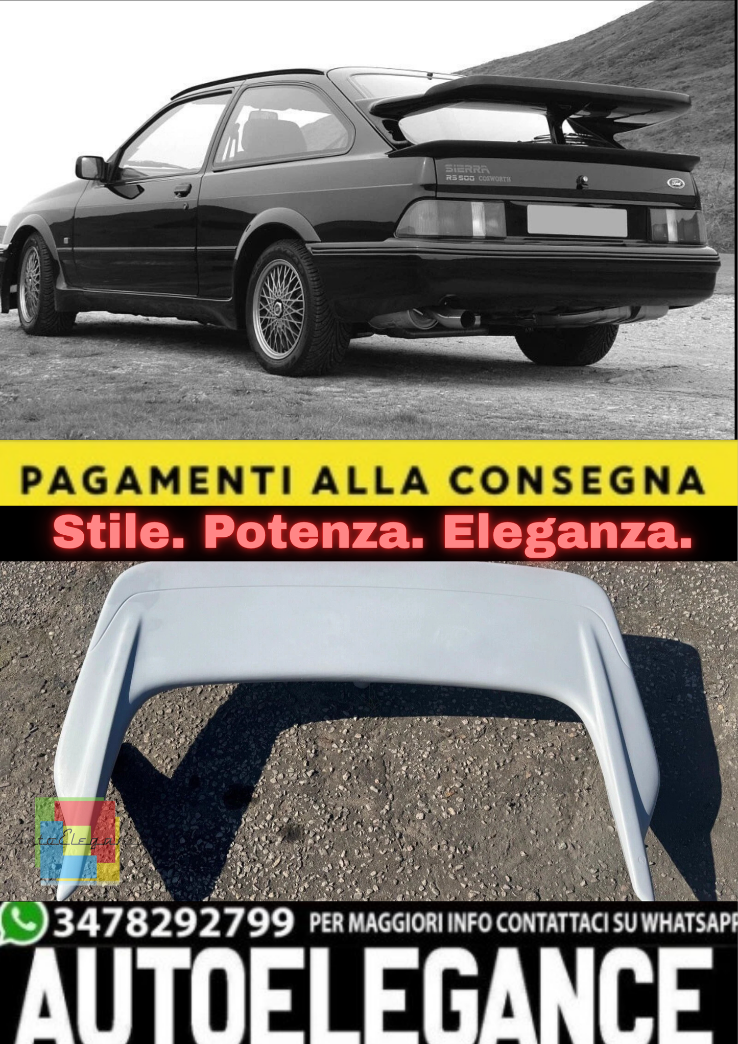 💫 Spoiler Posteriore / Ala per Ford Sierra (1982–1993) – Alettone Bagagliaio💫