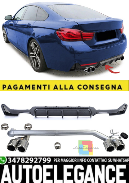 💫Diffusore Posteriore Carbonio + Terminale di Scarico per BMW Serie 4 F32 💫