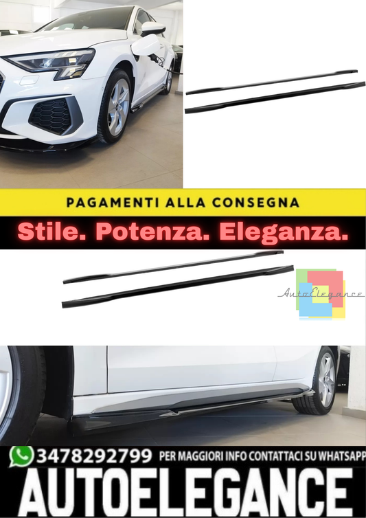 🔥SIDE SKIRTS EXTENSIONS ADATTO PER AUDI S3 / A3 S-LINE 8Y🔥