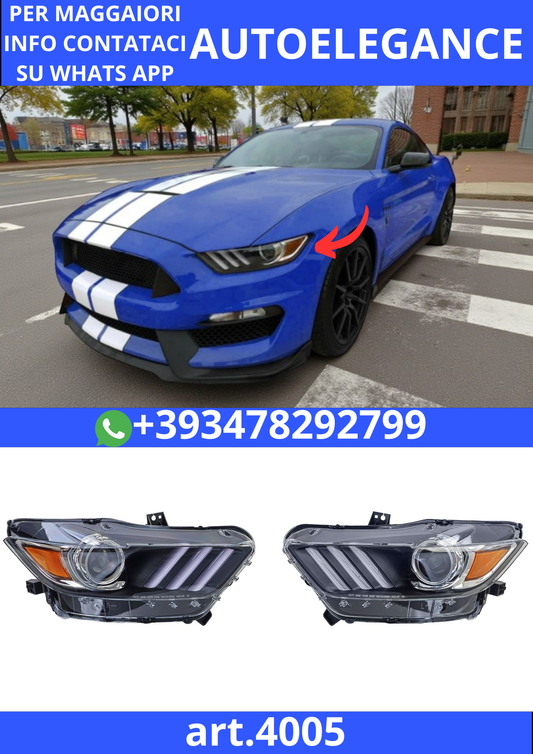4005 ⚡️Fari allo xeno con omologazione UE per Ford Mustang 6 Coupe Cabrio 14-17⚡