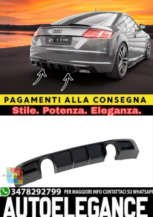 ✨Valance Posteriore in ABS Nero Lucido per Audi TT S-Line (8J o 8S)✨